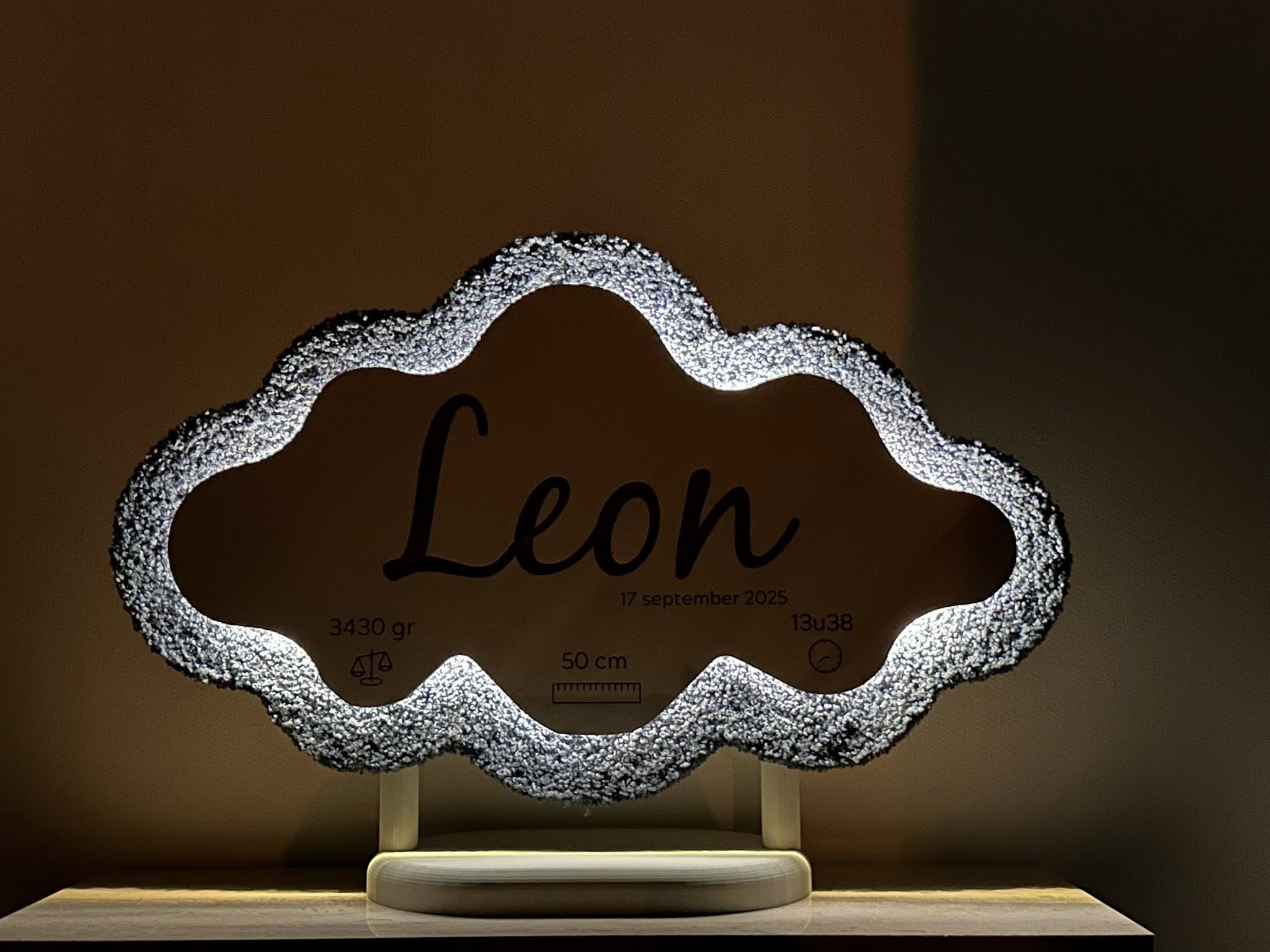 Houten Wandlamp met Teddy Stof