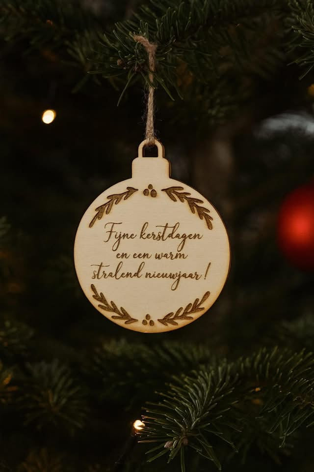 Kersthanger met boodschap