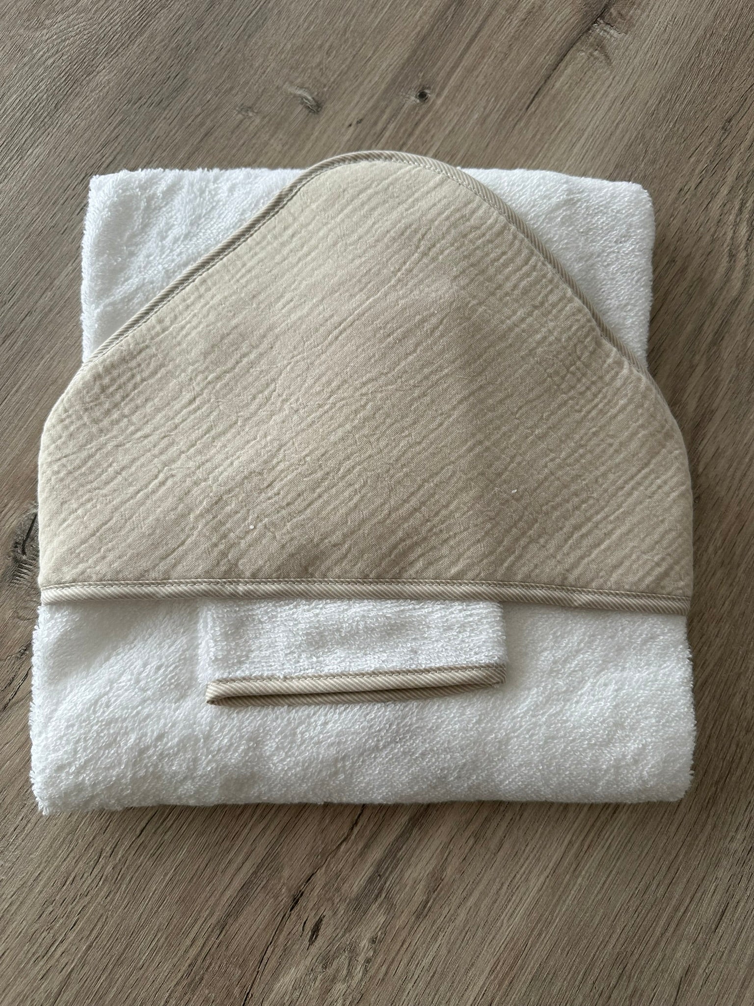 Badcape met washandje