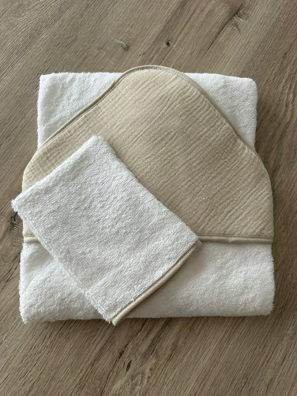 Badcape met washandje